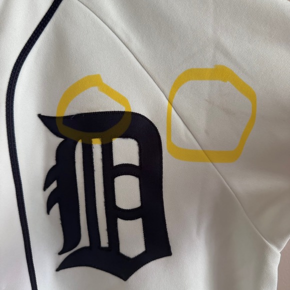 Vintage Majestic MLB Detroit Tigers White Button Front Jersey Blank Back Large - Picture 6 of 7